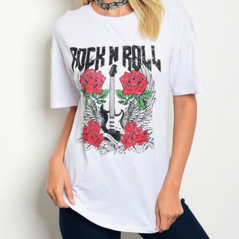 Rock N' Roll White T-Shirt